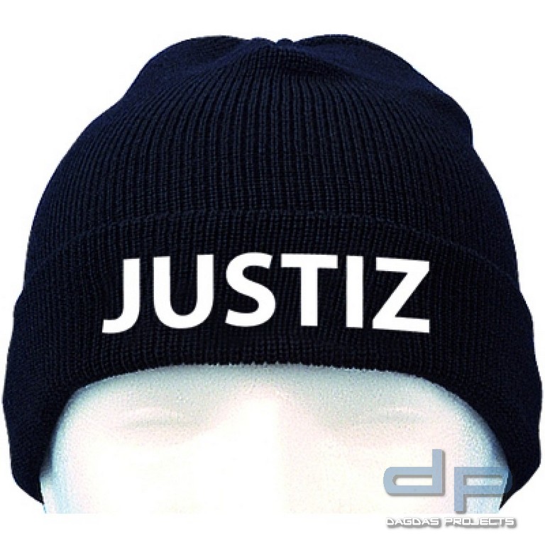 Strickmütze Fleece - JUSTIZ - Bestickung