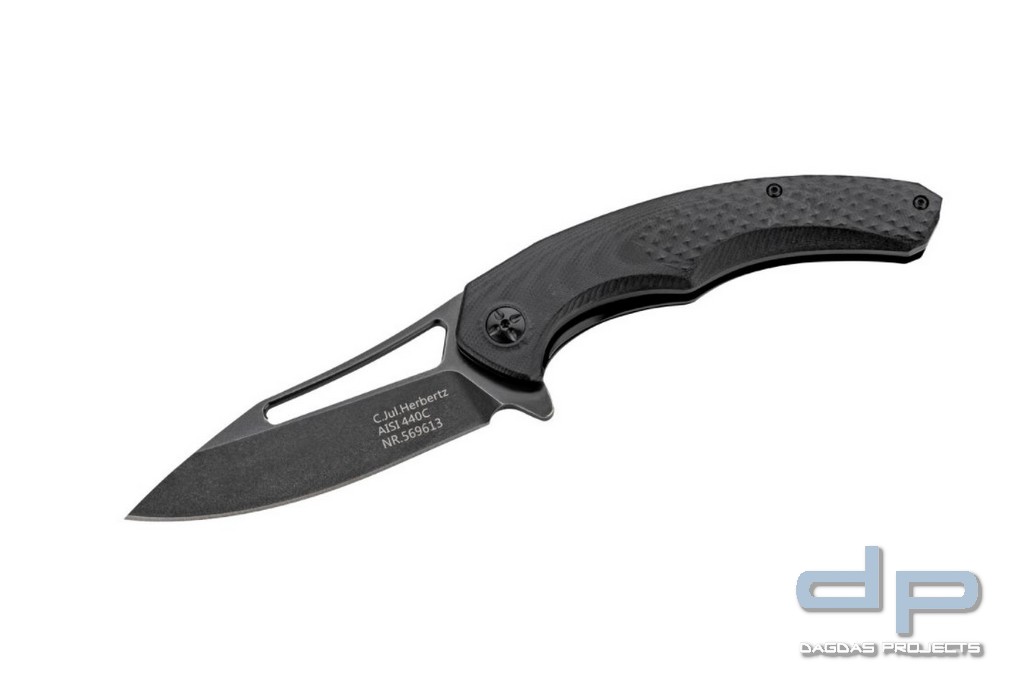 Einhandmesser G10 mit einem attraktiven Black Stone Wash Finish
