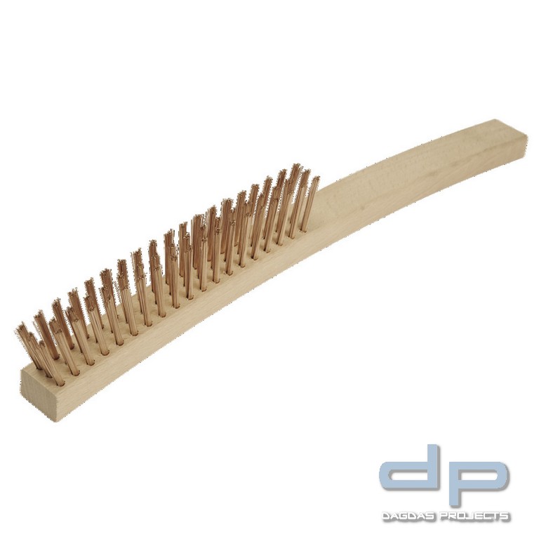 Drahtbürste funkenfrei, Zinnbronzedraht gewellt, 350 mm, Reihenzahl 3