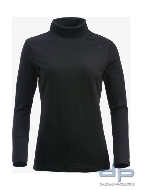 Damen Behörden Rollkragen-Shirt mit Wunschtext am Kragen