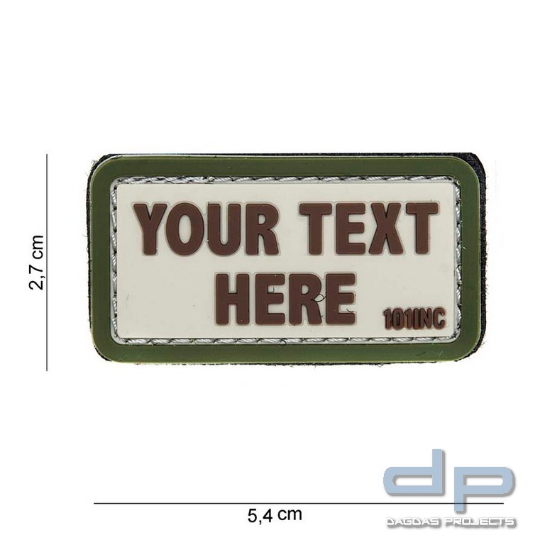 Emblem 3D PVC Your Text Here beige/grün