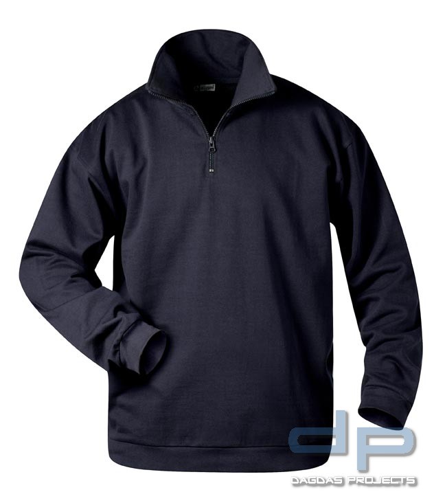 Sweat-Shirt mit Troyer-Kragen in Marine