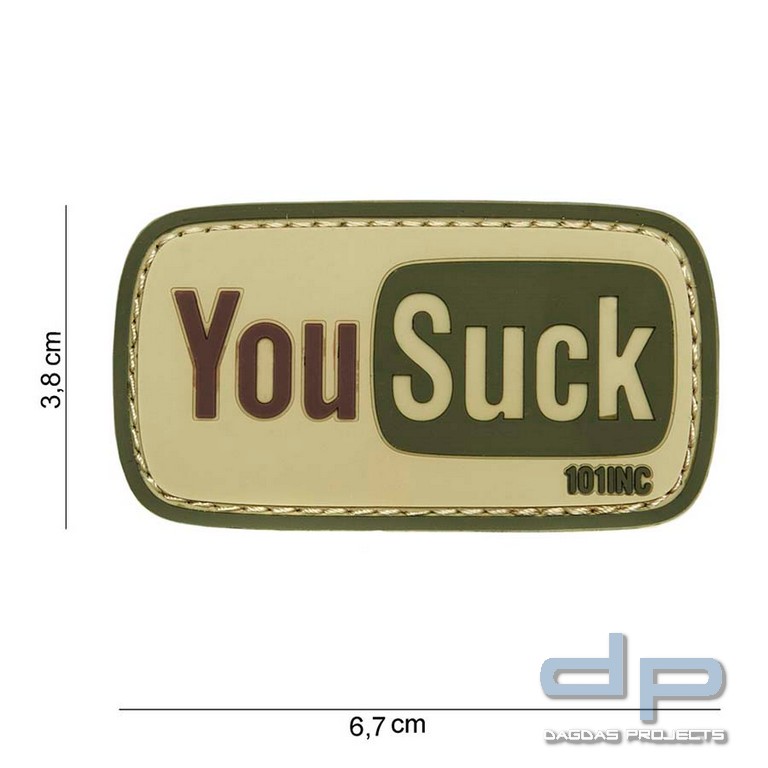 Emblem 3D PVC You Suck grün