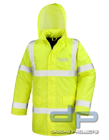 Hi Viz Motorway Coat mit Wunschaufdruck in reflex silber