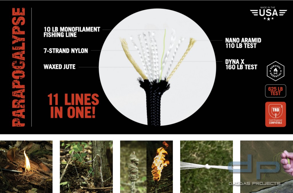 ATWOOD ROPE PARAPOCALYPSE ULTIMATE SURVIVAL PARACOURD SEIL 50FT in verschiedenen Farben