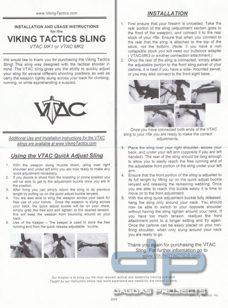 VTAC 2 Point Sling MK2 Padded verschiedene Farben