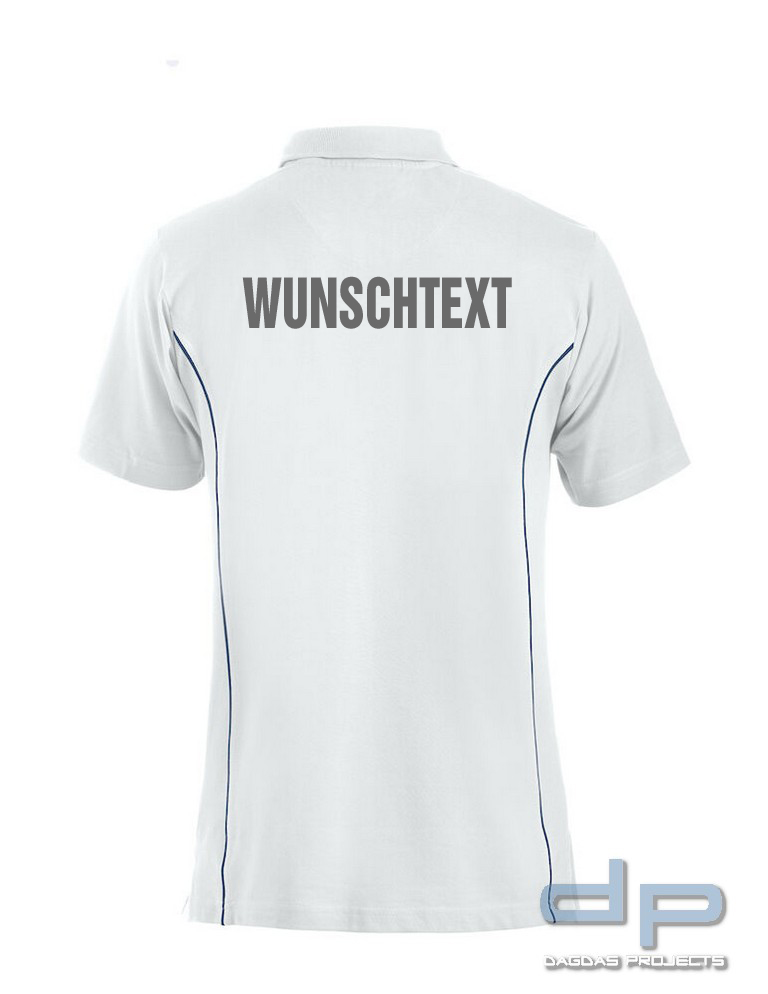 Behörden Polo Piqué Herren Weiß mit Wunschaufdruck