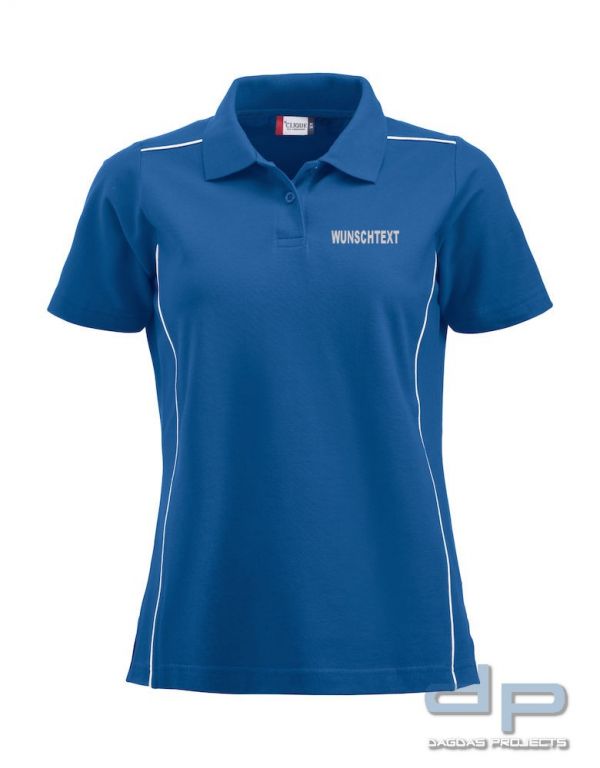 Behörden Polo Piqué Alpena Damen Hellblau mit Wunschaufdruck