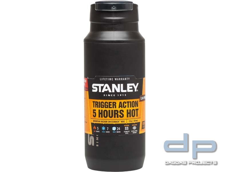 Stanley MOUNTAIN VACUUM SWITCHBACK MUG, Einhandtrinkbecher, matt schwarz, Deckel 2-tlg