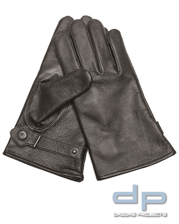 BW LEDERFINGERHANDSCHUHE GEF. SCHW. VPE 2
