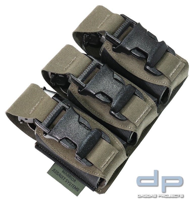 WAS Laser Cut Triple Flash Bang Pouch Ranger Green