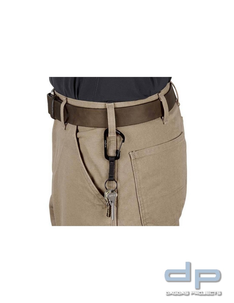 NiteIze(TM) SlideLock(TM) Edelstahl-Karabiner mit Schlüsselring, schwarz