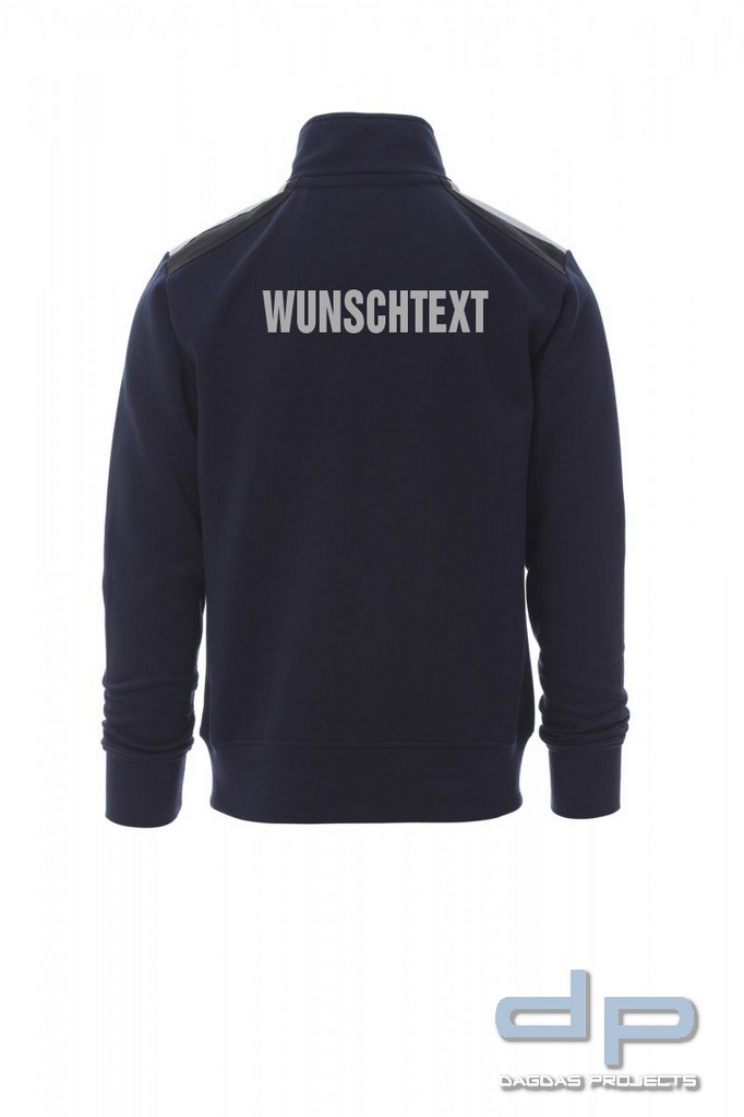 Payper Sweat Jacke Behörde "WORK 2.0" mit Wunschaufdruck Farbe: Dunkelblau Größe: XL