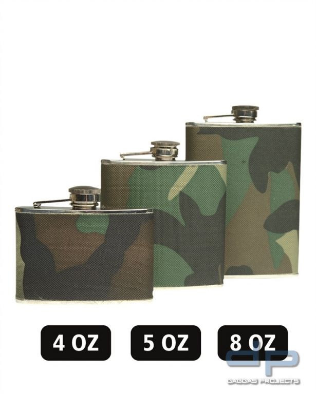 TASCHENFLASCHE EDELSTAHL WOODLAND 8 OZ VPE 5