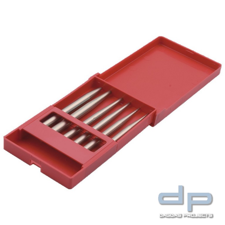 Durchtreibersatz mit Körner, Titan, 6-teilig, Durchmesser 1 - 5 mm
