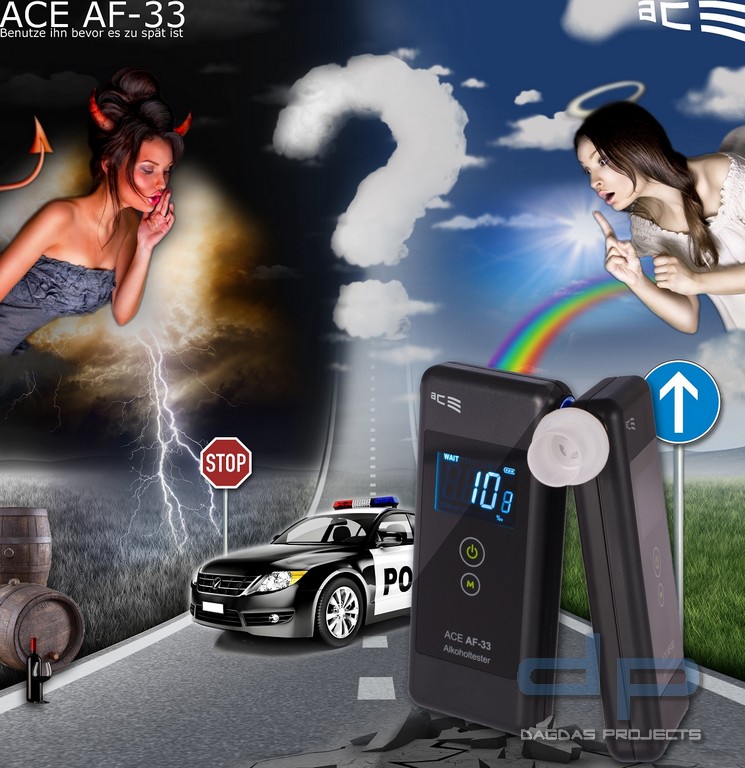 Alkoholtester ACE AF-33, TU-Wien-Messgenauigkeit: 97,9 %*