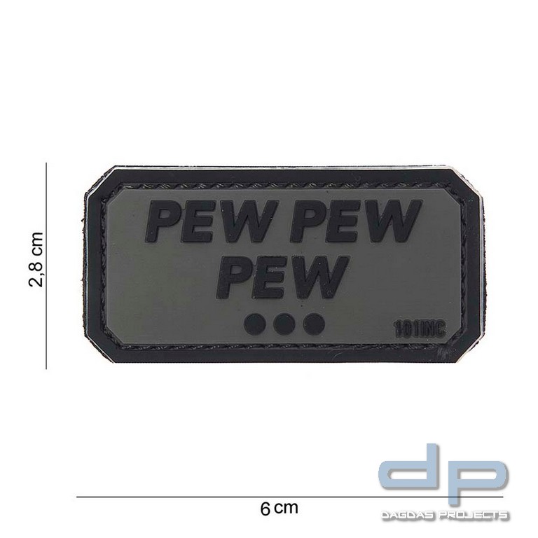 Emblem 3D PVC Pew Pew Pew grau
