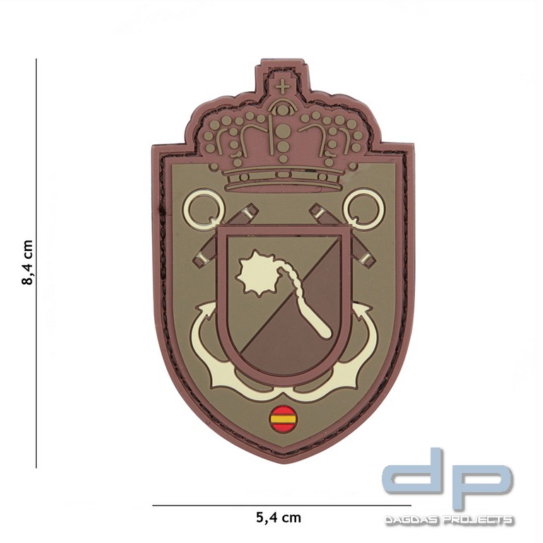 Emblem 3D PVC Spanische Krone Schild braun/grün