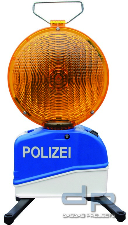 Star-Flash LED Typ 627 Führungslichtanlage "POLIZEI" zweiseitig gelb für Batteriebetrieb,