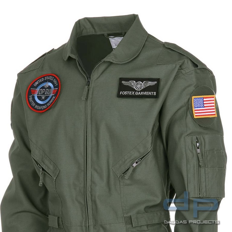 Piloten overall in Sage Green und Schwarz