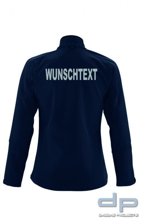 Ladies Softshell Jacket Behörde in verschiedenen Farben mit Wunschaufdruck in reflex silber