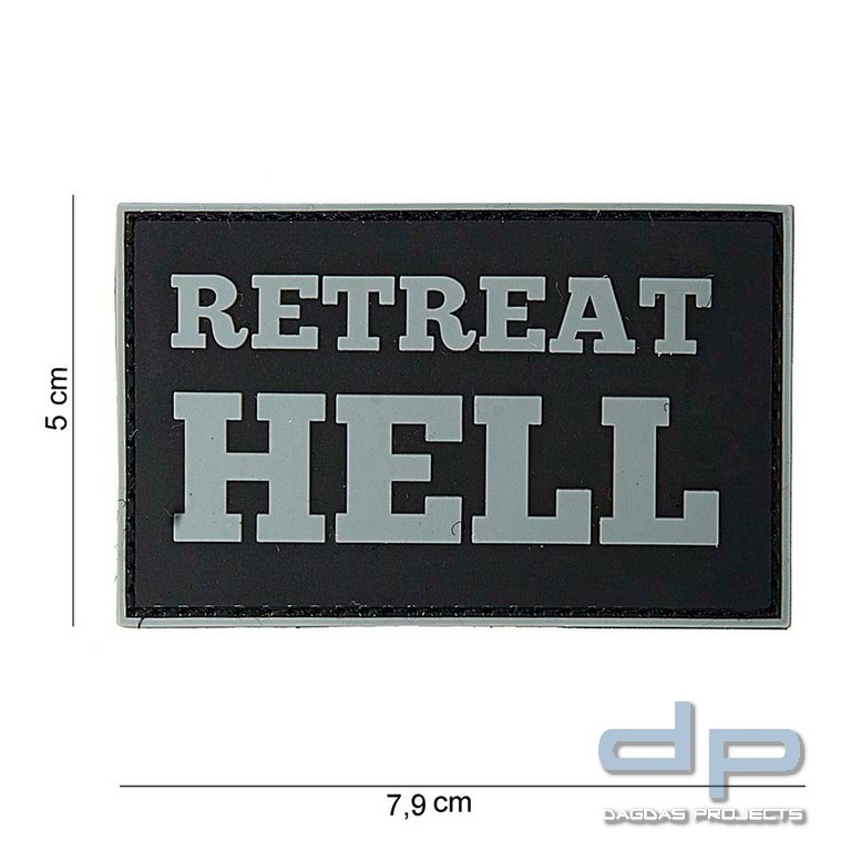 Emblem 3D PVC Retreat Hell Schwarz/Grau