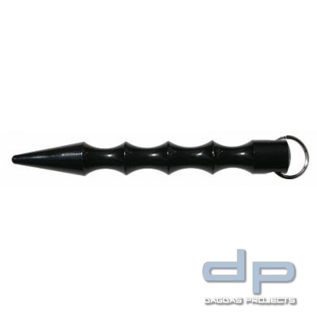 Kubotan mit Schlüsselring Schwarz gewellt