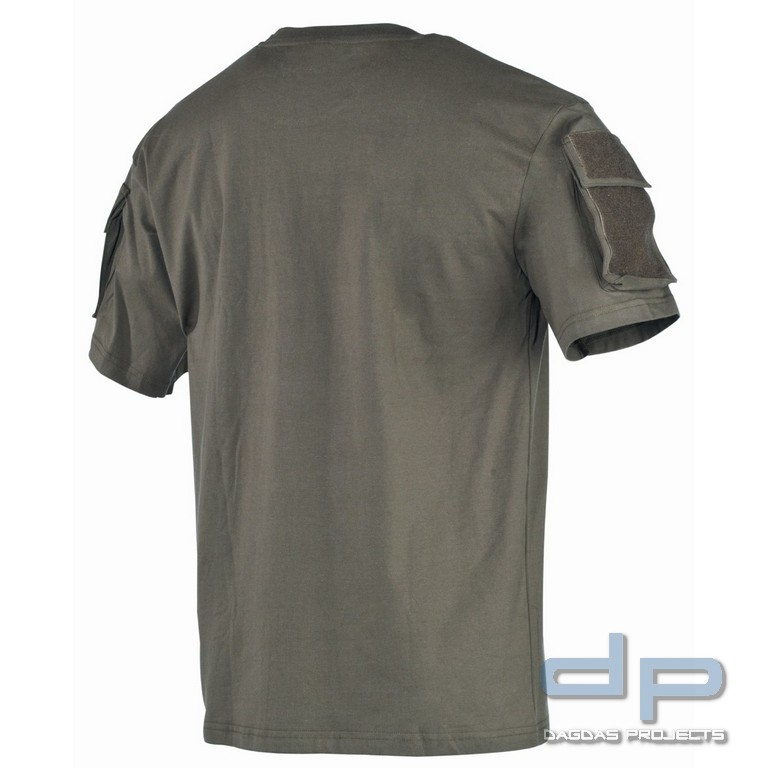 US T-Shirt, halbarm, oliv, mit Ärmeltaschen