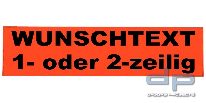 Reflexschild - matt - Klett - 44x11cm - leuchtrot - Wunschtext - 3M Scotchlite 8986
