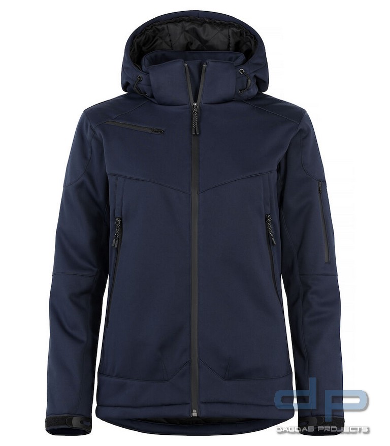 Herren Behörden Softshelljacke "Grayland" in Dark Navy mit Aufdruck nach Wunsch, Größe L