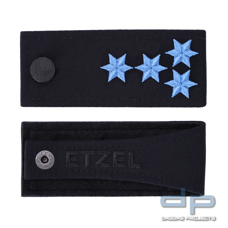 ETZEL Schulterklappen Paar mit Druckknopf Ausführung Ba-Wü Polizeihauptmeister/in, 4 Ste