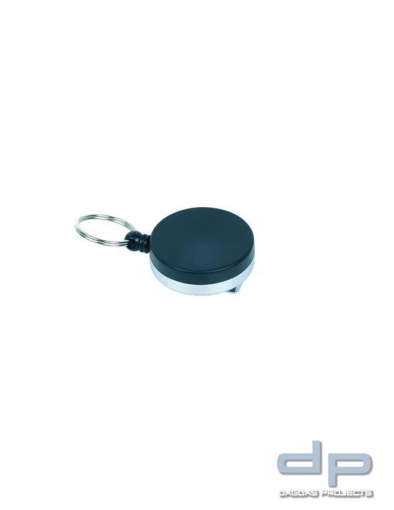 Ausweishalter mit Aufrollmechanismus mit Stahlseil, Schlüsselring & Gürtelclip