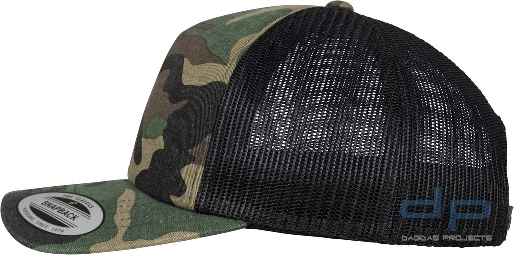 Camo Trucker Cap in darkcamo-black und woodland-black