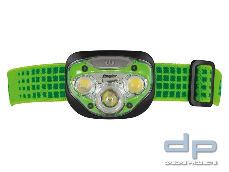 Energizer LED-Kopflampe Vision HD+, 3 weiße, 2 rote LED, dimmbar, einstellbare Neigung