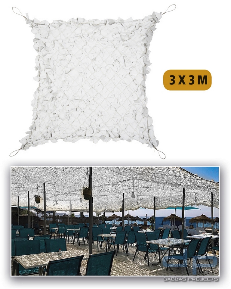 NETZ BROADLEAF ′SHADE SAIL′ 3,0X3,0 WEISS