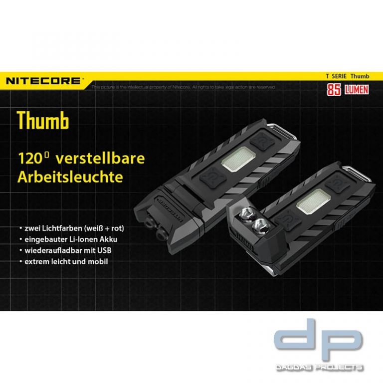 NiteCore® Thumb aufladbare Schlüsselanhängerlampe