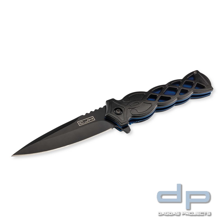 CJH Einhandmesser schwarz/blau