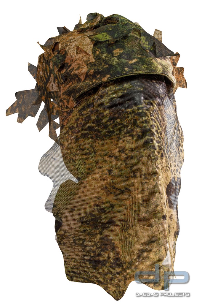 PHANTOMLEAF ORU BALACLAVA REVERSIBLE G2 MIT GESICHTSNETZ UND TARNSCHLAUFEN WASP Z2/Z3A