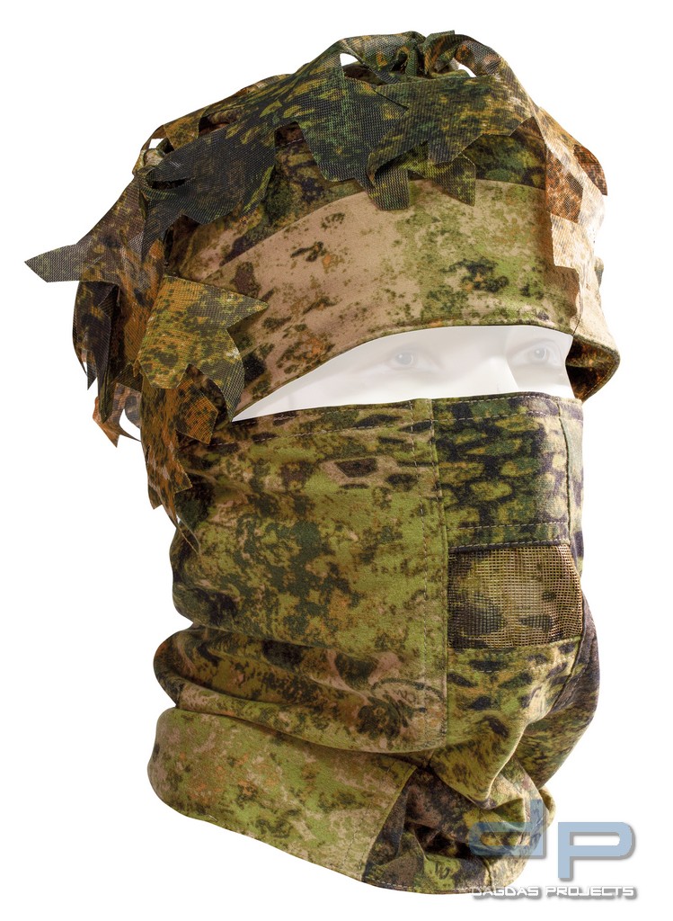 PHANTOMLEAF ORU BALACLAVA REVERSIBLE G2 MIT GESICHTSNETZ UND TARNSCHLAUFEN WASP Z2/Z3A