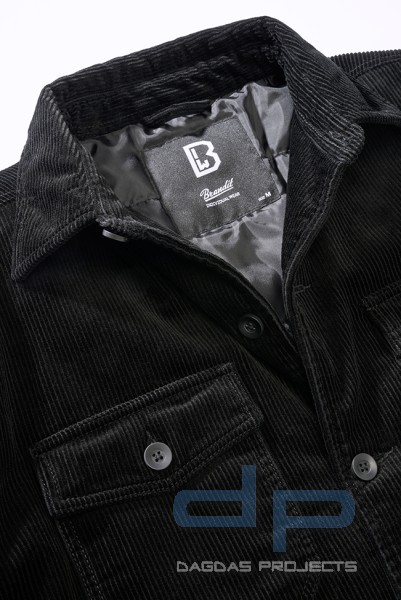 Corduroy Jacket Brandit in Schwarz