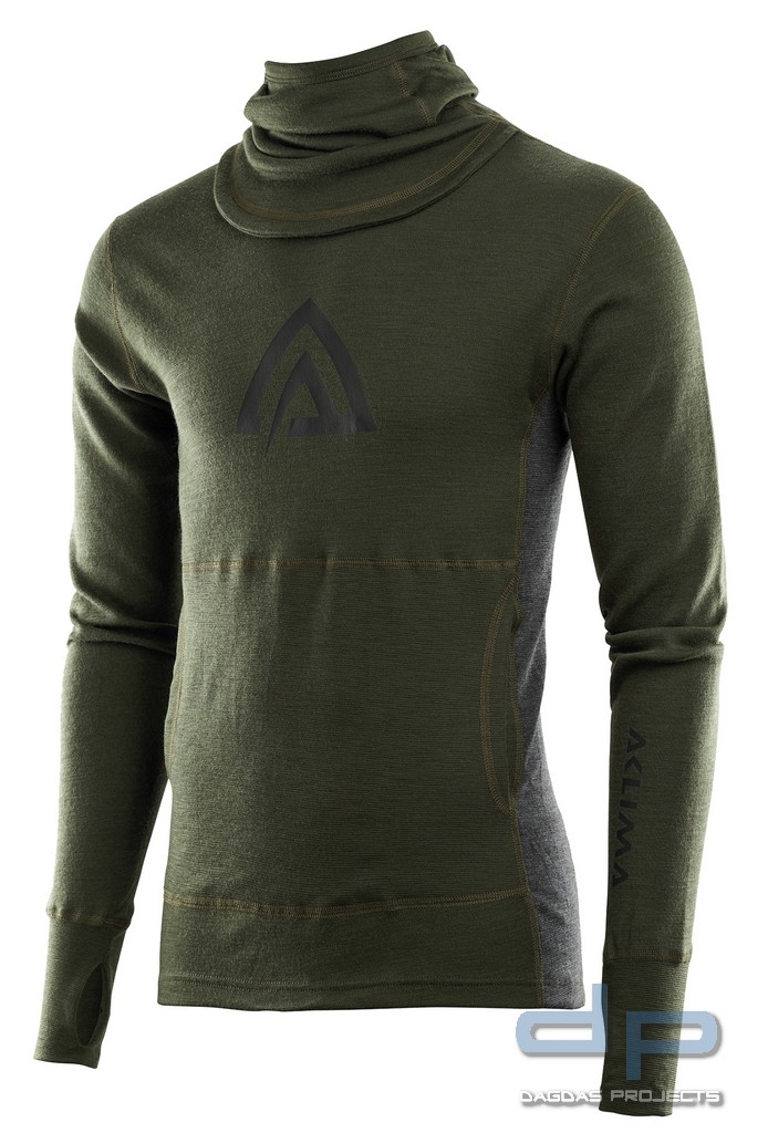 Aclima WarmWool Hood Sweater Oliv