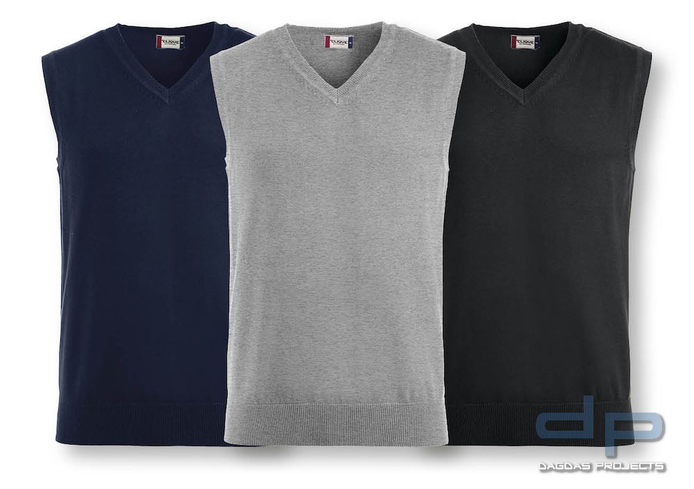 Herren Strickpullunder, V-Ausschnitt 100 % Baumwolle verschiedene Farben