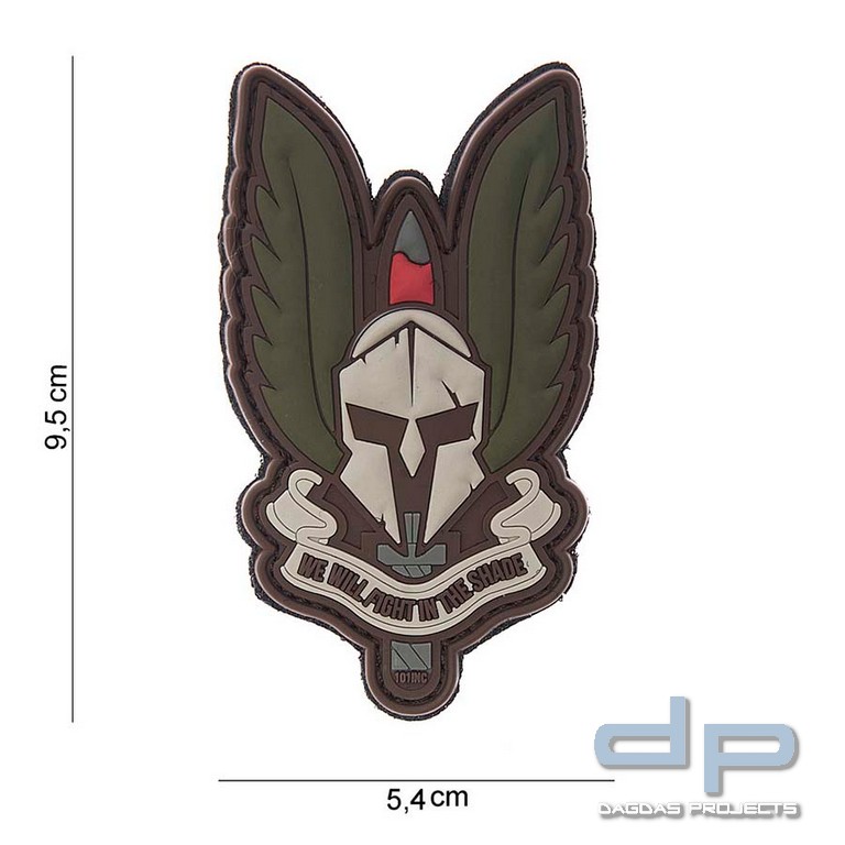 Emblem 3D PVC Spartan grau/grün