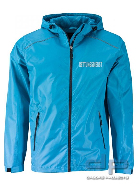 Mens’ Rain Jacket Regenjacke Windbreaker mit Wunschaufdruck in Reflex Silber in verschiedenen Farben