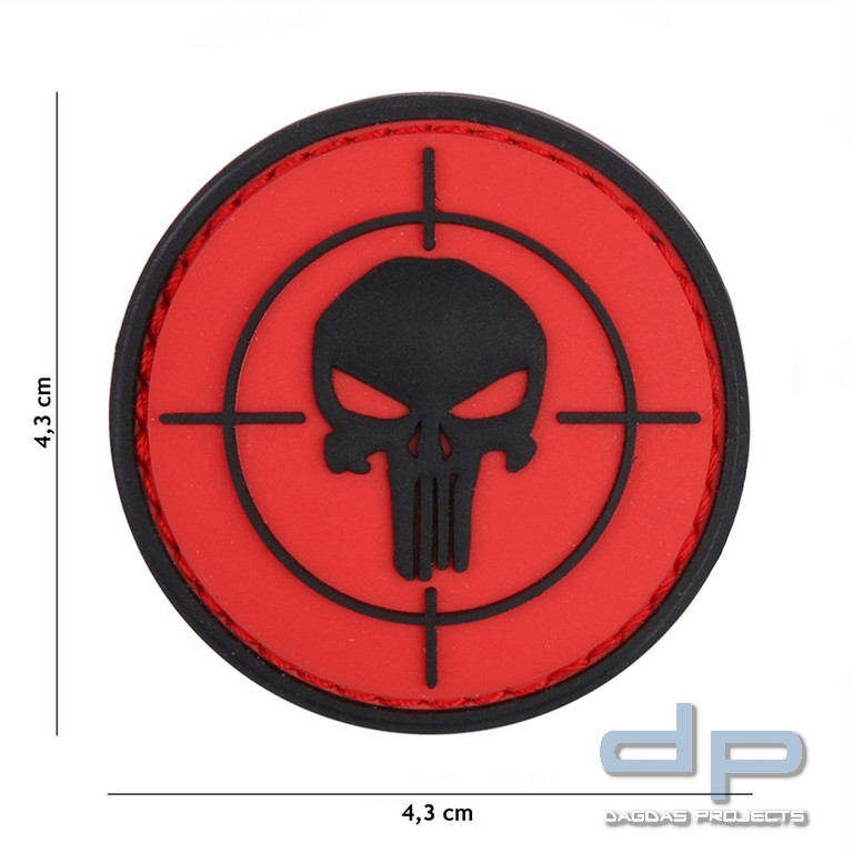 Emblem 3D PVC Punisher Visier Rot