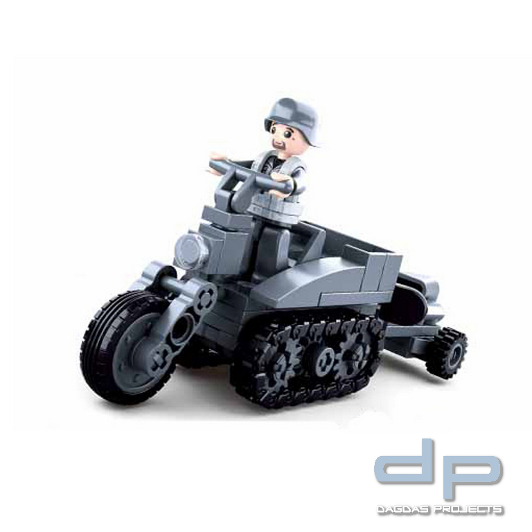 Sluban German Army Half crawler motorcycle M38-B0680B #16133
