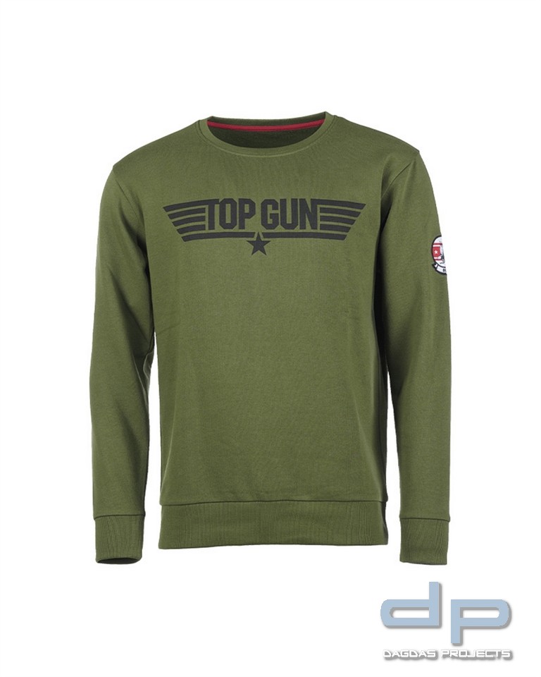 SWEATSHIRT M.DRUCK ′TOP GUN′ OLIV VPE 2