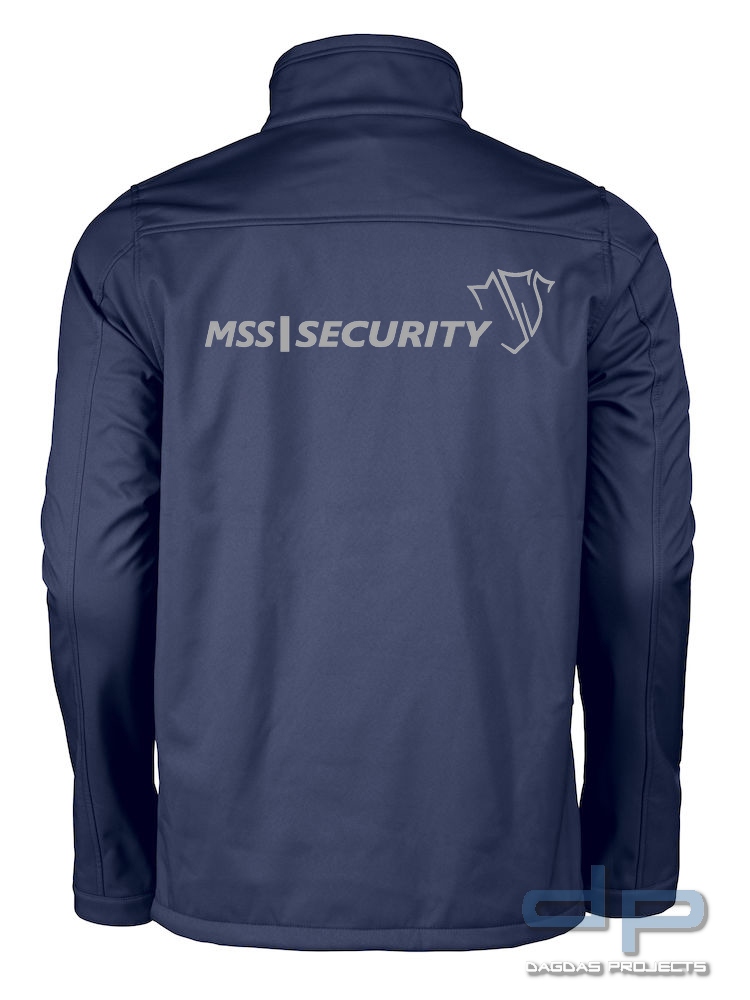Behörden Softshelljacke Herren Dunkelblau mit 3 Fach Aufdruck MSS