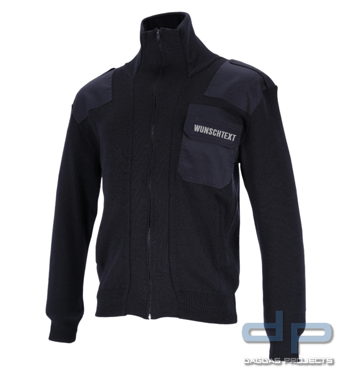 Feuerwehr-Strickjacke 50% Polyacryl / 50% Schurwolle mit Wunschtext