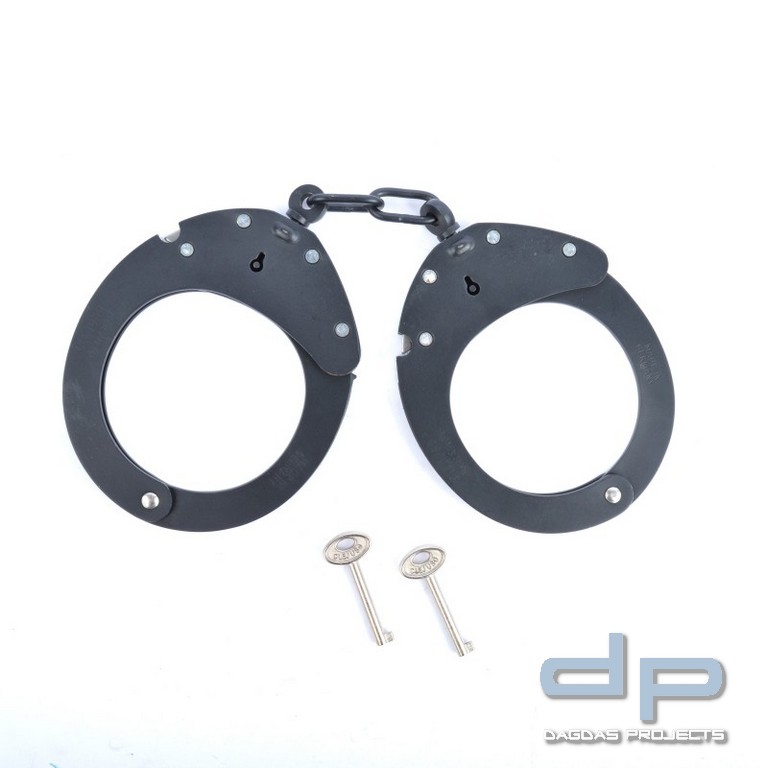 Clejuso Handfessel Modell12A(oversized), m. Kette, schwarz Teflon®-beschichtet